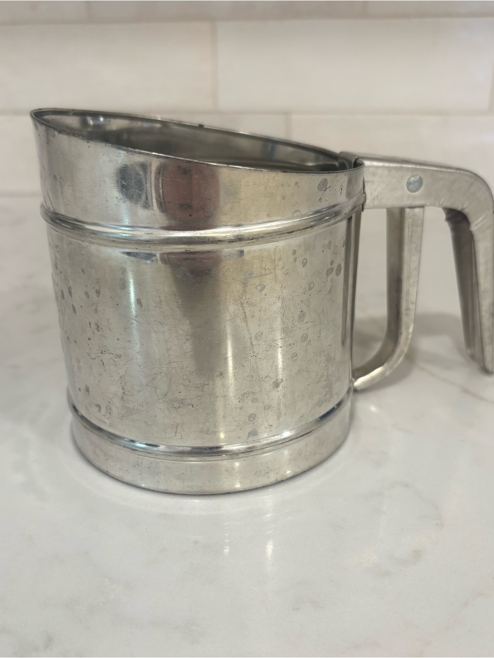 Foley Made in USA Classic Stainless Steel Flour Sifter - Silver Vintage